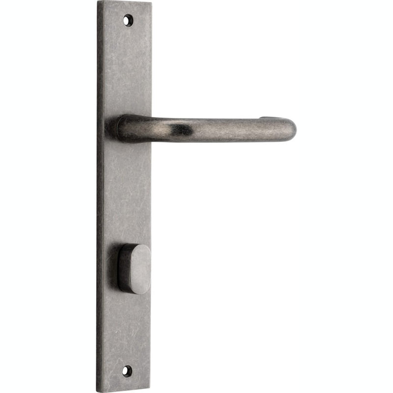 Door Lever Oslo Rectangular Privacy Distressed Nickel