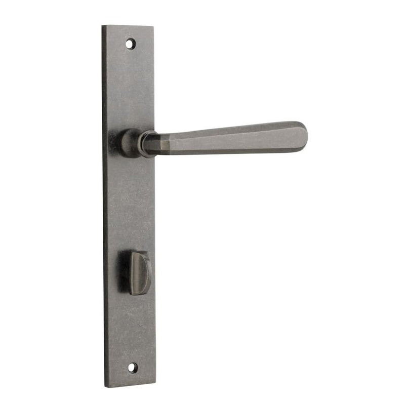 Door Lever Copenhagen Rectangular Privacy Pair Distressed Nickel