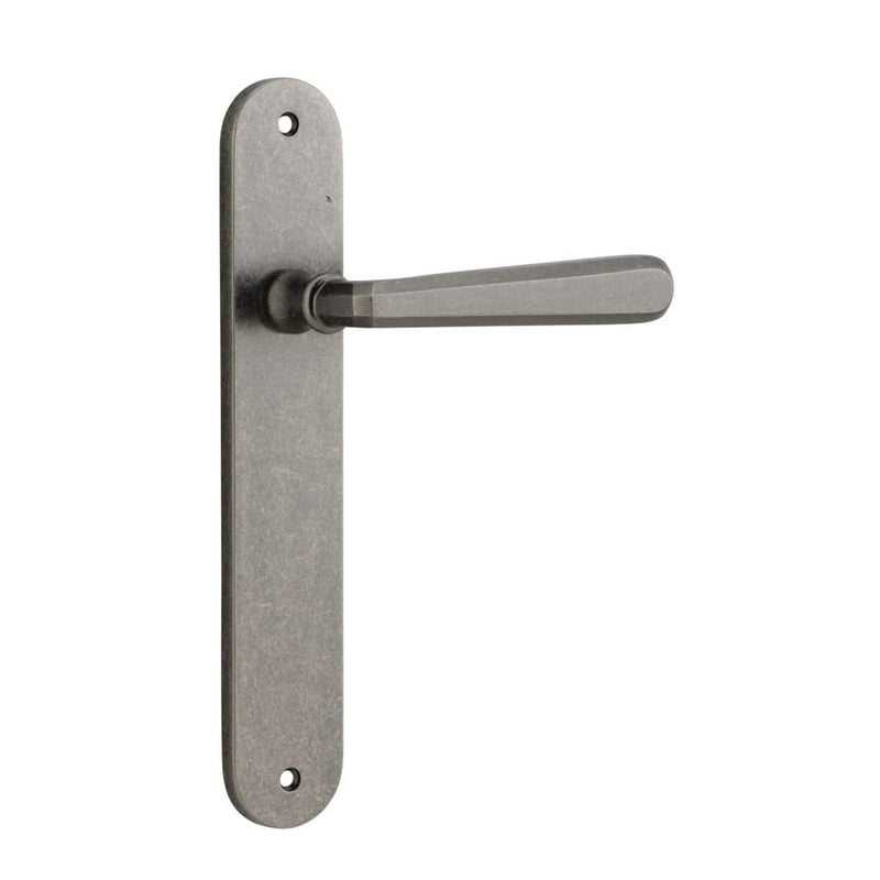 Door Lever Copenhagen Oval Latch Pair Distressed Nickel