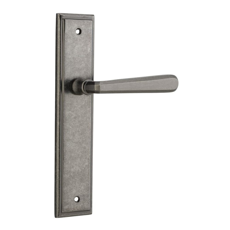 Door Lever Copenhagen Stepped Latch Pair Distressed Nickel