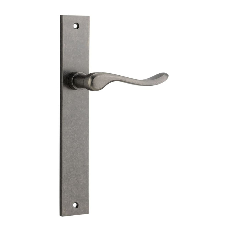Door Lever Stirling Rectangular Latch Pair Distressed Nickel
