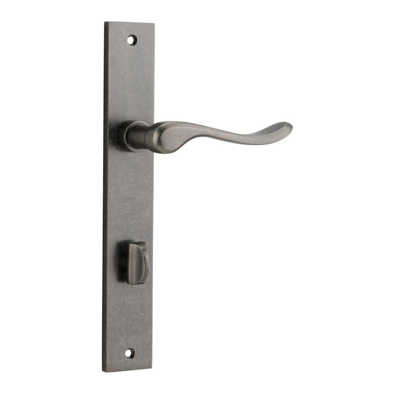 Door Lever Stirling Rectangular Privacy Pair Distressed Nickel