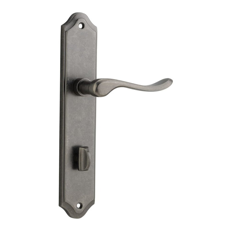 Door Lever Stirling Shouldered Privacy Pair Distressed Nickel