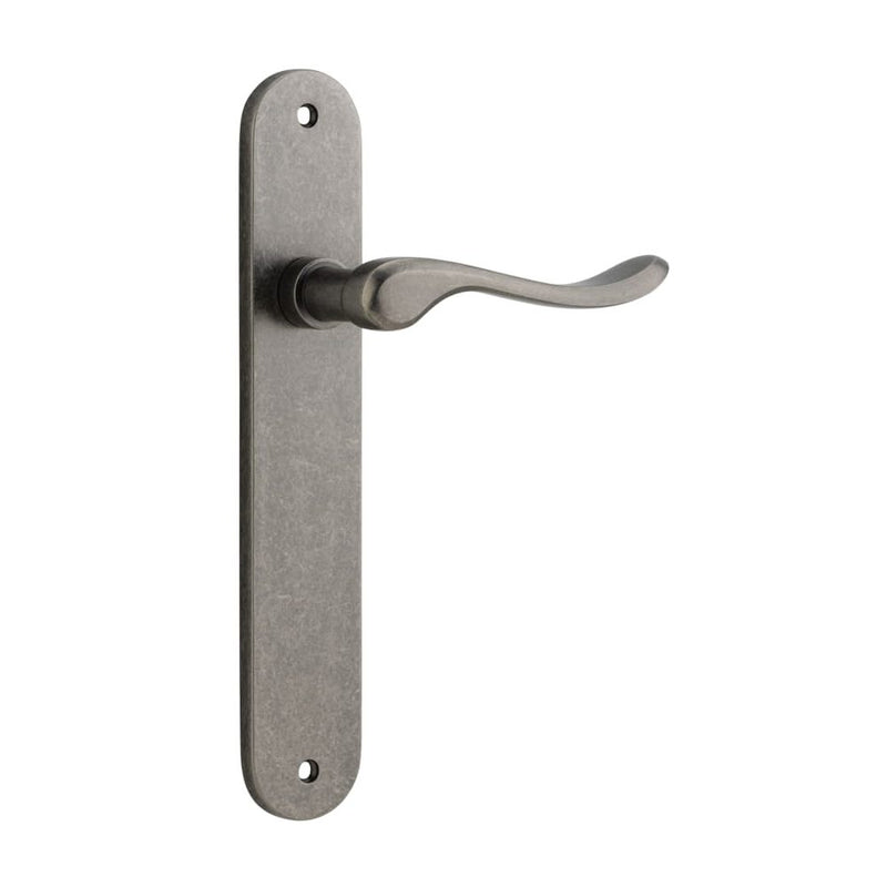 Door Lever Stirling Oval Latch Pair Distressed Nickel