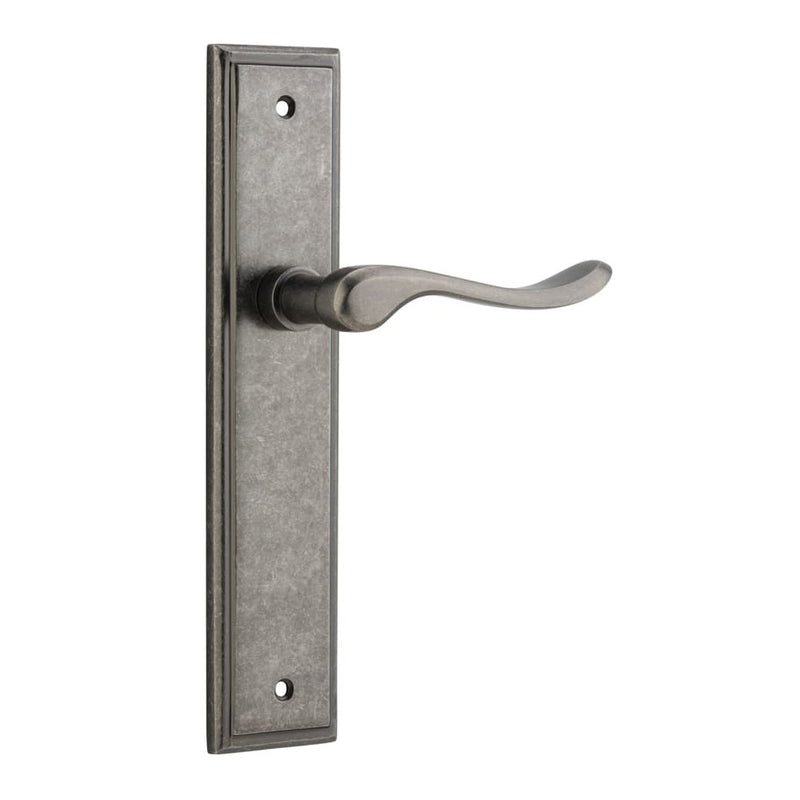Door Lever Stirling Stepped Latch Pair Distressed Nickel