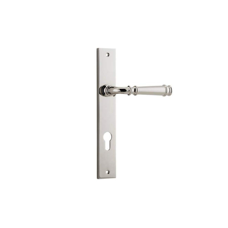 Door Lever Verona Rectangular Euro Polished Nickel