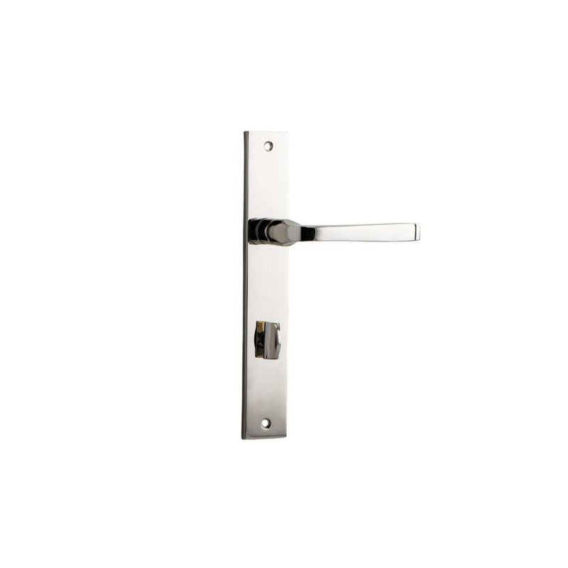 Door Lever Annecy Rectangular Privacy Polished Nickel