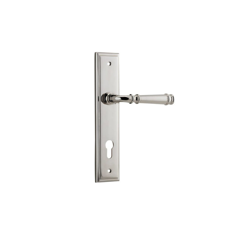 Door Lever Verona Stepped Euro Polished Nickel