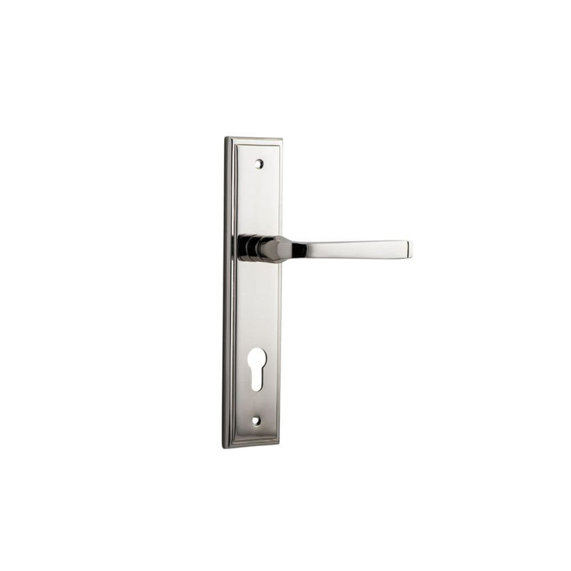 Door Lever Annecy Stepped Euro Polished Nickel