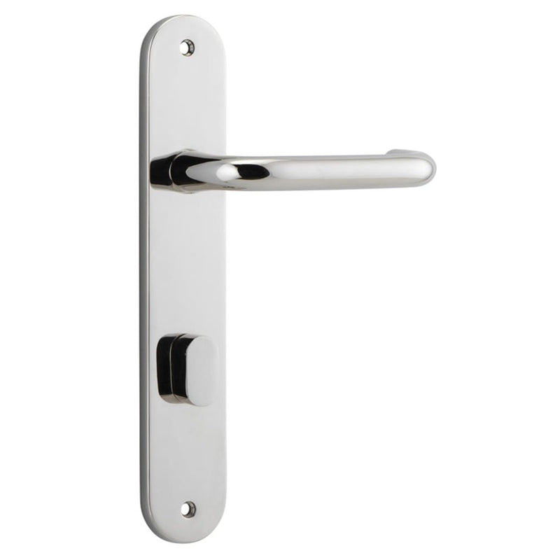 Door Lever Oslo Oval Privacy Polished Nickel