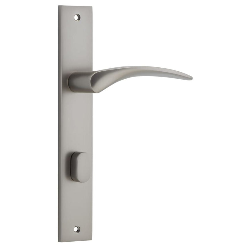 Door Lever Oxford Rectangular Privacy Satin Nickel