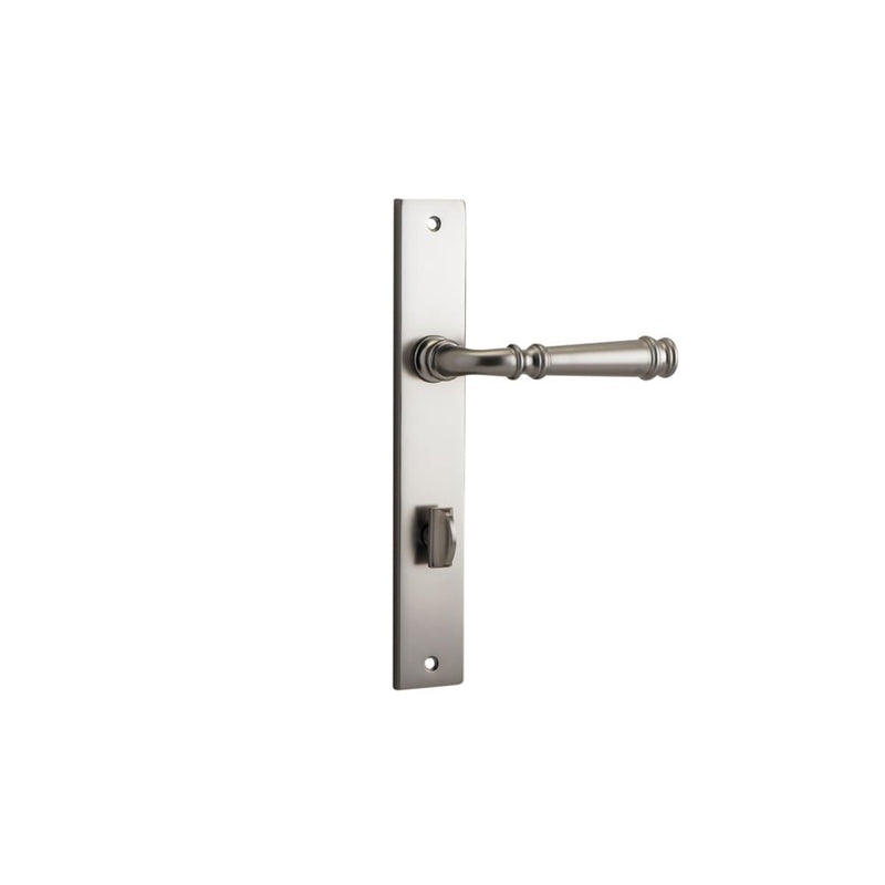 Door Lever Verona Rectangular Privacy Satin Nickel