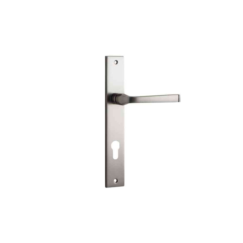 Door Lever Annecy Rectangular Euro Satin Nickel