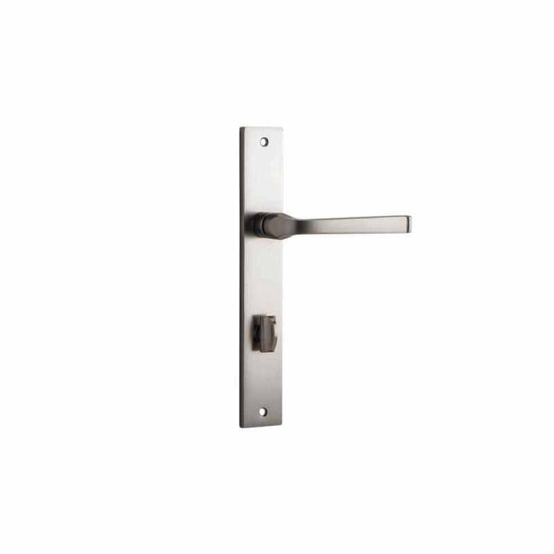 Door Lever Annecy Rectangular Privacy Satin Nickel