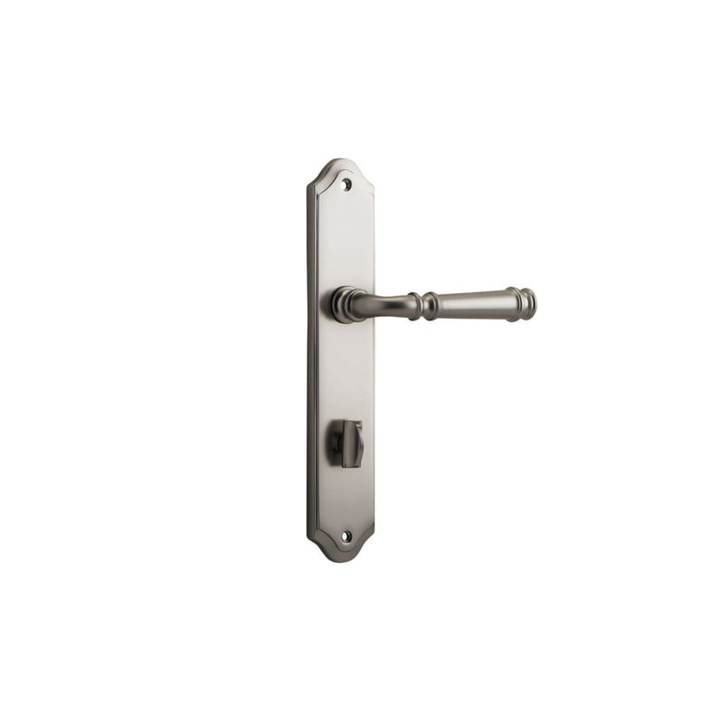 Door Lever Verona Shouldered Privacy Satin Nickel