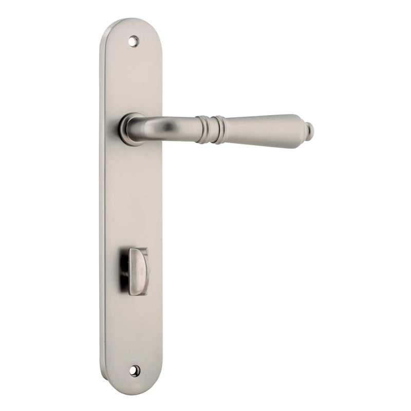 Door Lever Sarlat Oval Privacy Satin Nickel