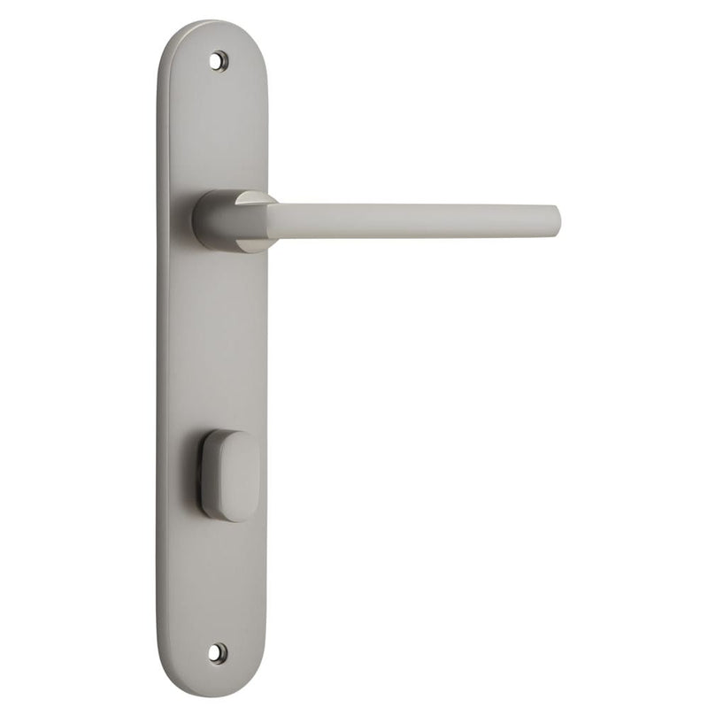 Door Lever Baltimore Oval Privacy Satin Nickel