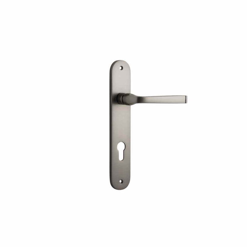 Door Lever Annecy Oval Euro Satin Nickel
