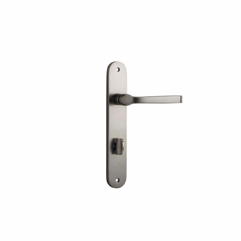 Door Lever Annecy Oval Privacy Satin Nickel