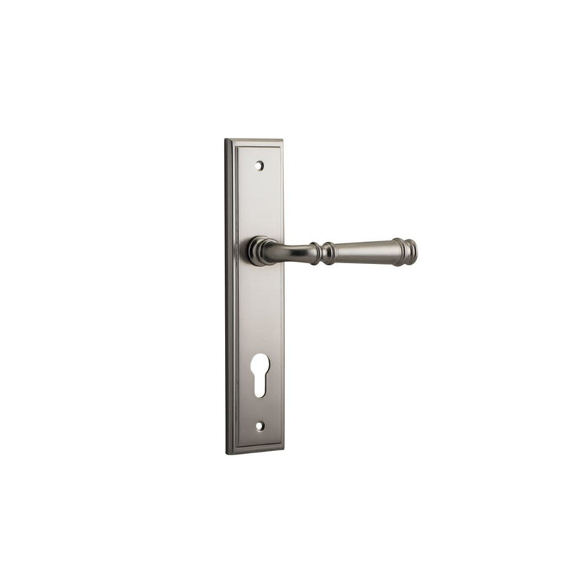 Door Lever Verona Stepped Euro Satin Nickel