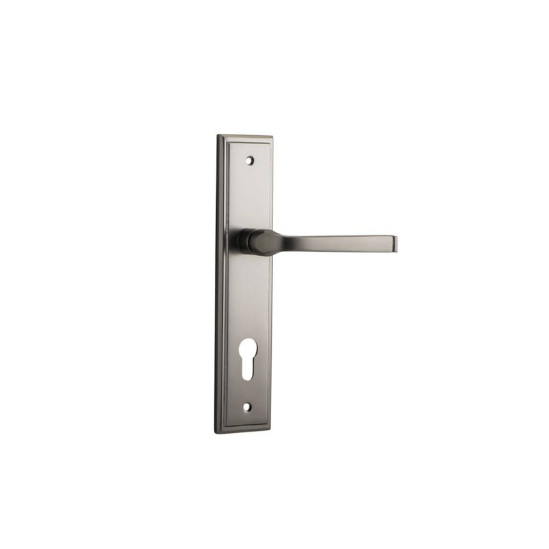 Door Lever Annecy Stepped Euro Satin Nickel