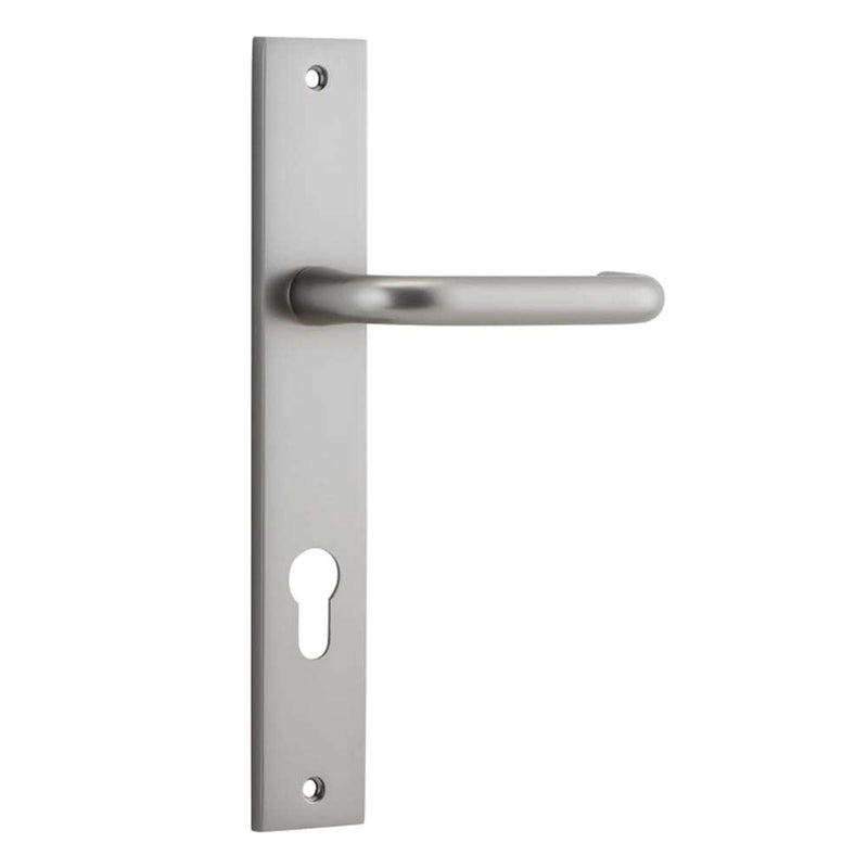 Door Lever Oslo Rectangular Euro Satin Nickel