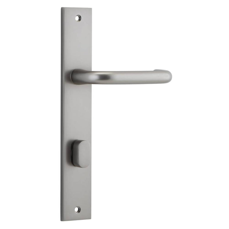 Door Lever Oslo Rectangular Privacy Satin Nickel