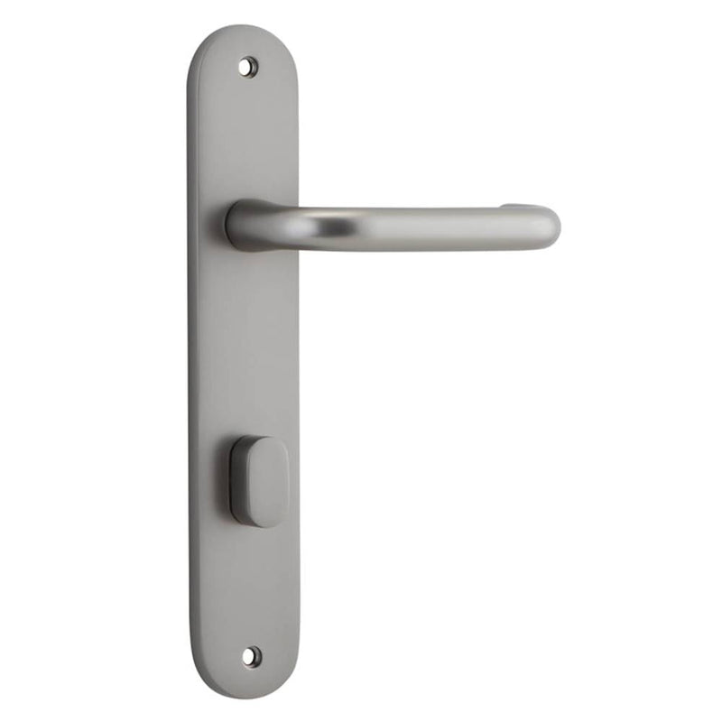 Door Lever Oslo Oval Privacy Satin Nickel