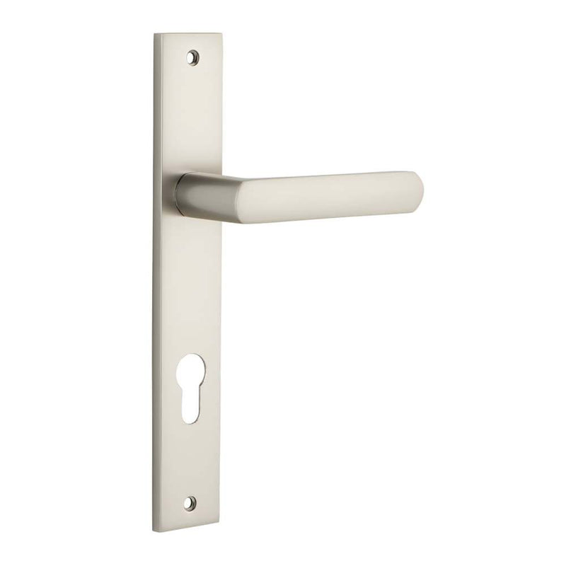 Door Lever Osaka Rectangular Euro Pair Satin Nickel