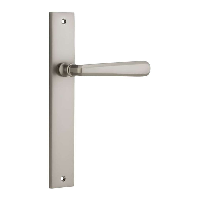 Door Lever Copenhagen Rectangular Latch Pair Satin Nickel
