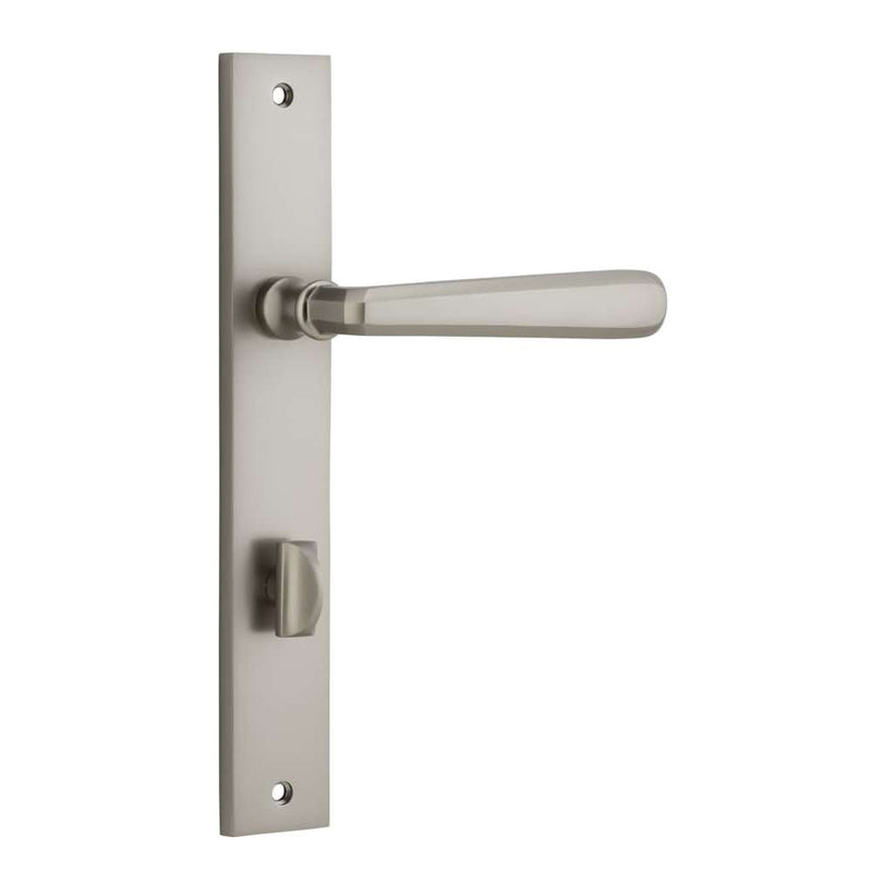 Door Lever Copenhagen Rectangular Privacy Pair Satin Nickel