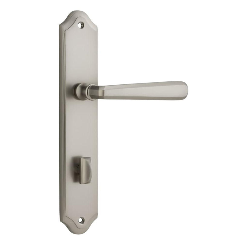Door Lever Copenhagen Shouldered Privacy Pair Satin Nickel