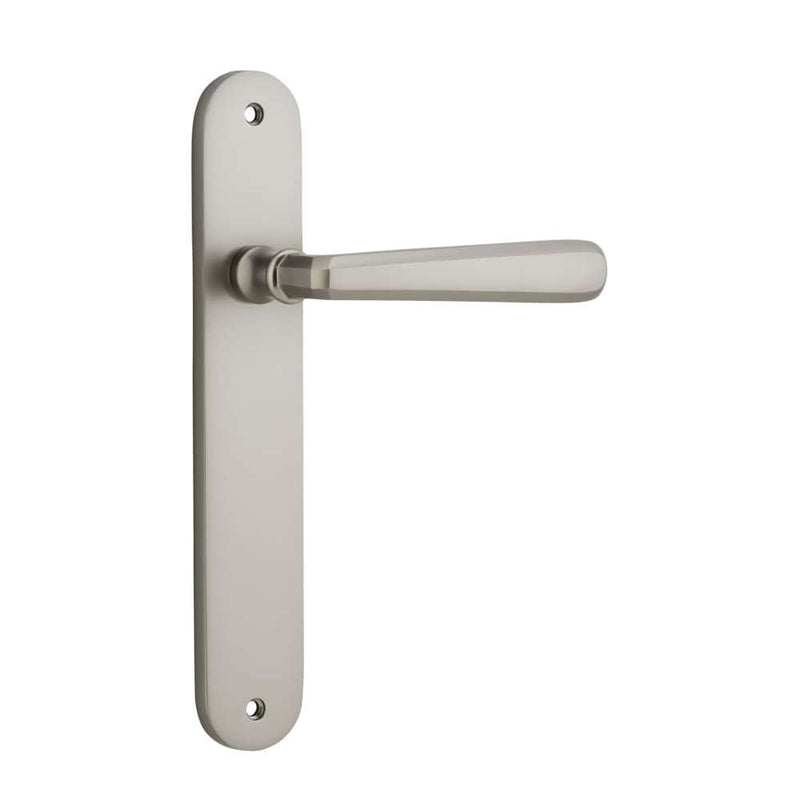 Door Lever Copenhagen Oval Latch Pair Satin Nickel