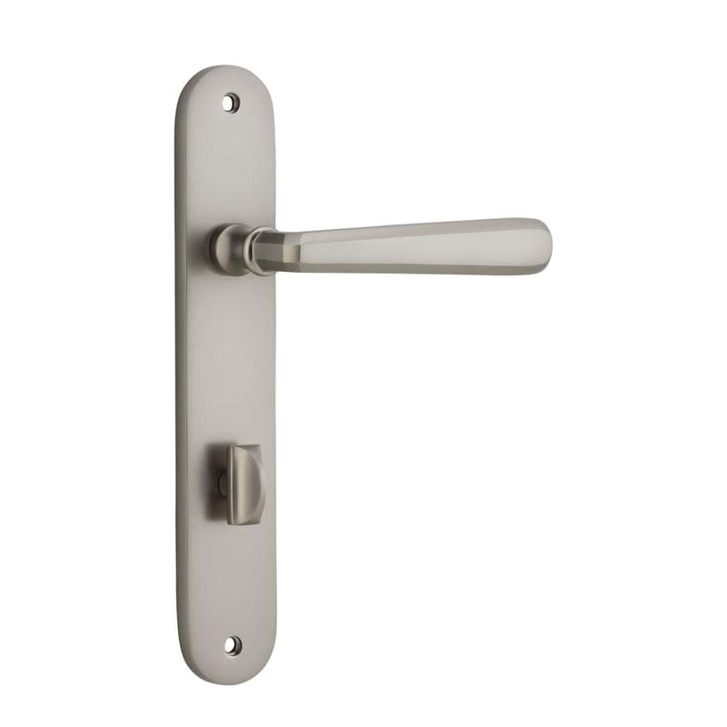 Door Lever Copenhagen Oval Privacy Pair Satin Nickel