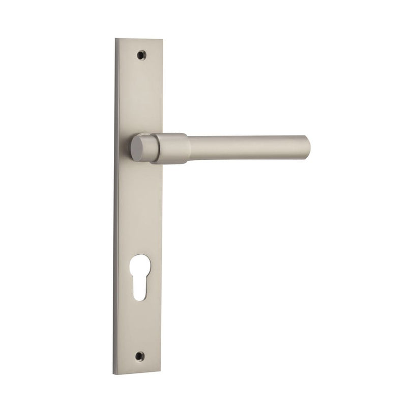 Door Lever Helsinki Rectangular Euro Pair Satin Nickel