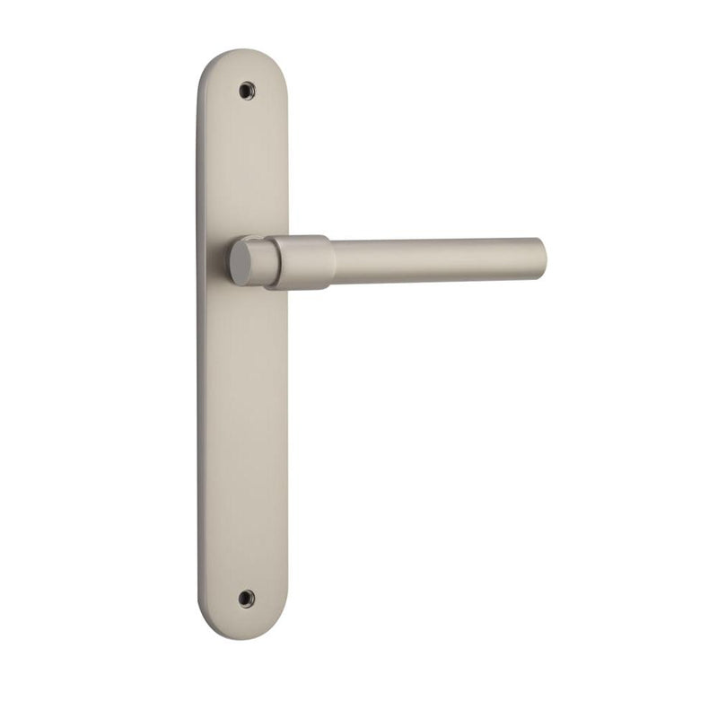 Door Lever Helsinki Oval Latch Pair Satin Nickel