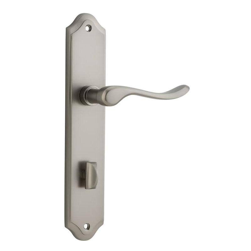 Door Lever Stirling Shouldered Privacy Pair Satin Nickel