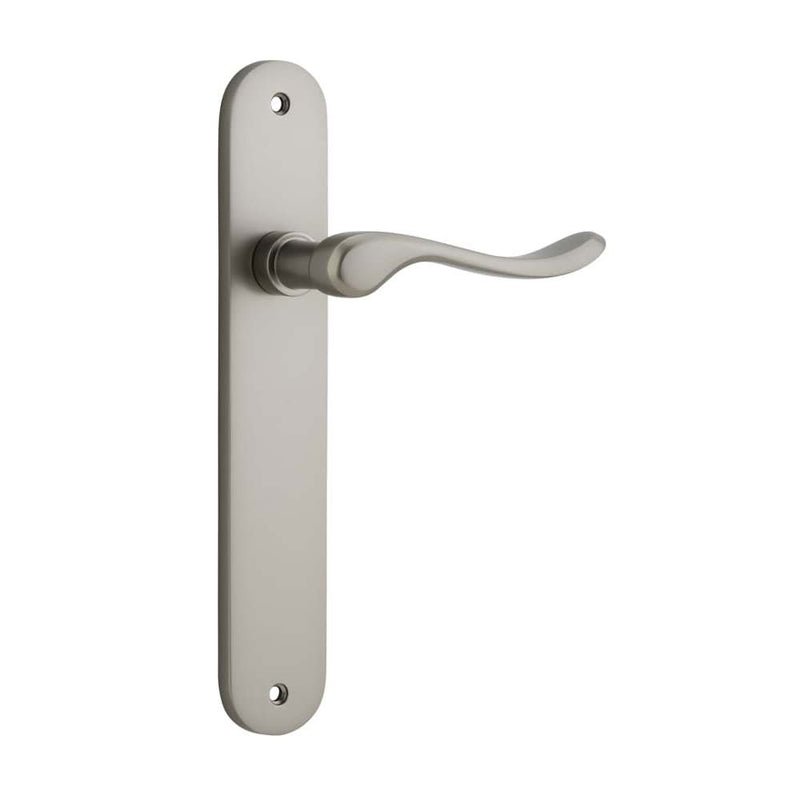 Door Lever Stirling Oval Latch Pair Satin Nickel
