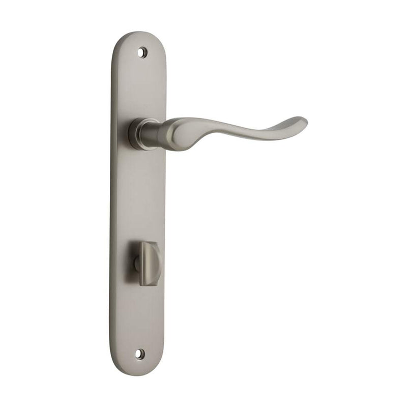 Door Lever Stirling Oval Privacy Pair Satin Nickel