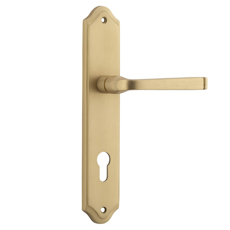 Door Lever Annecy Shouldered Euro Brushed Brass