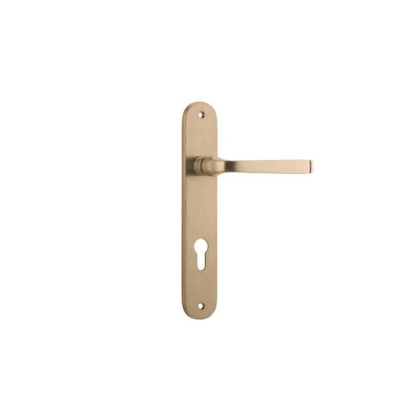 Door Lever Annecy Oval Euro Brushed Brass