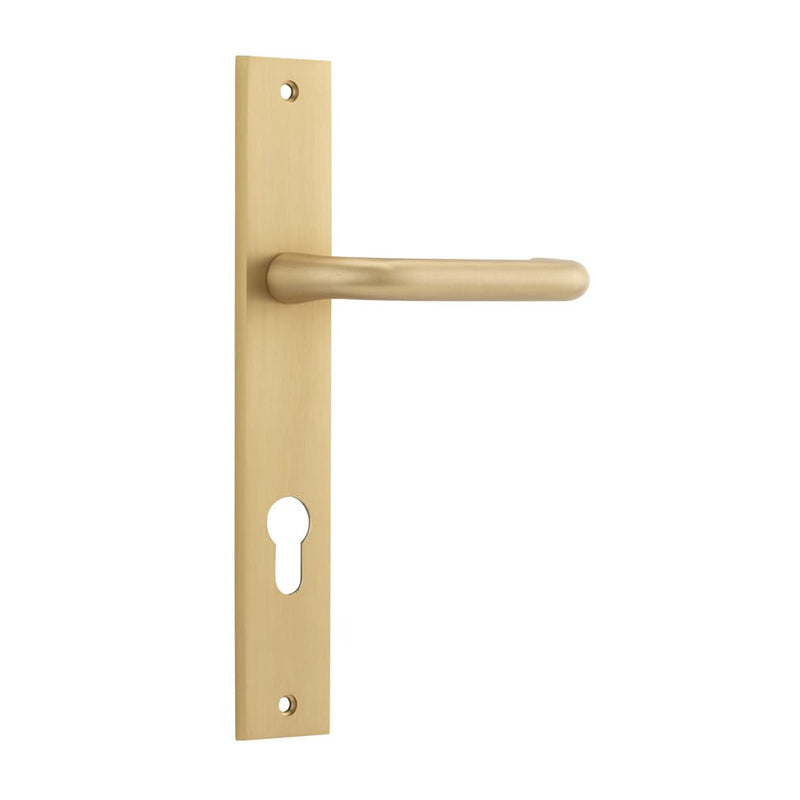 Door Lever Oslo Rectangular Euro Brushed Brass
