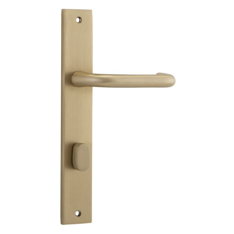 Door Lever Oslo Rectangular Privacy Brushed Brass