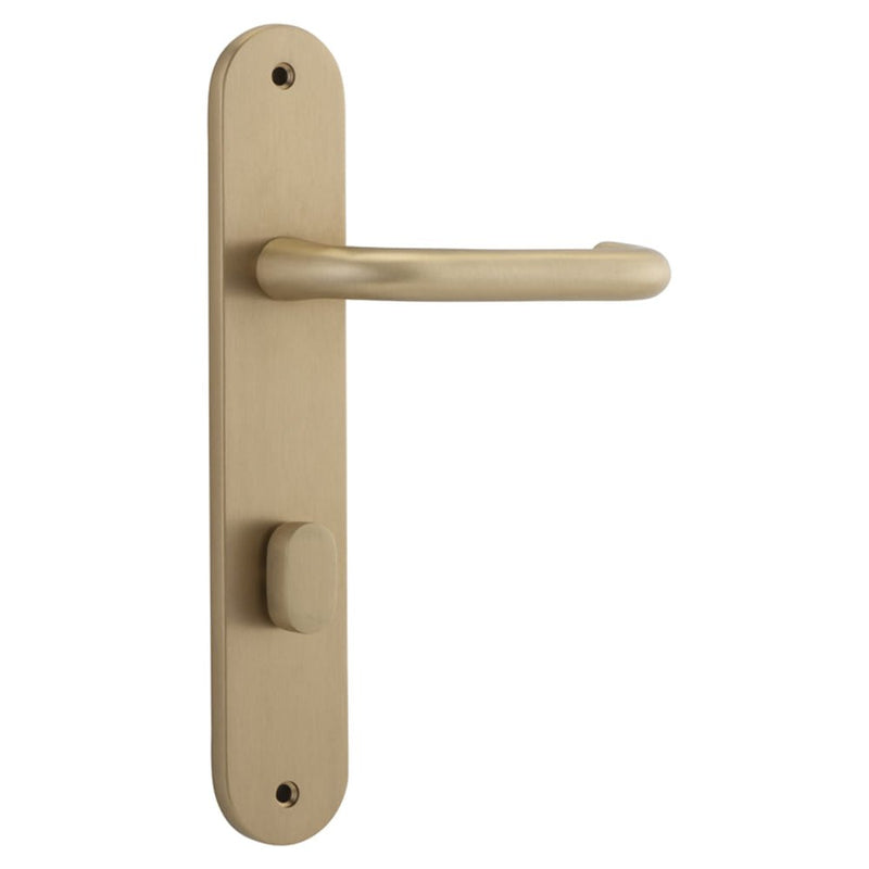 Door Lever Oslo Oval Privacy Brushed Brass