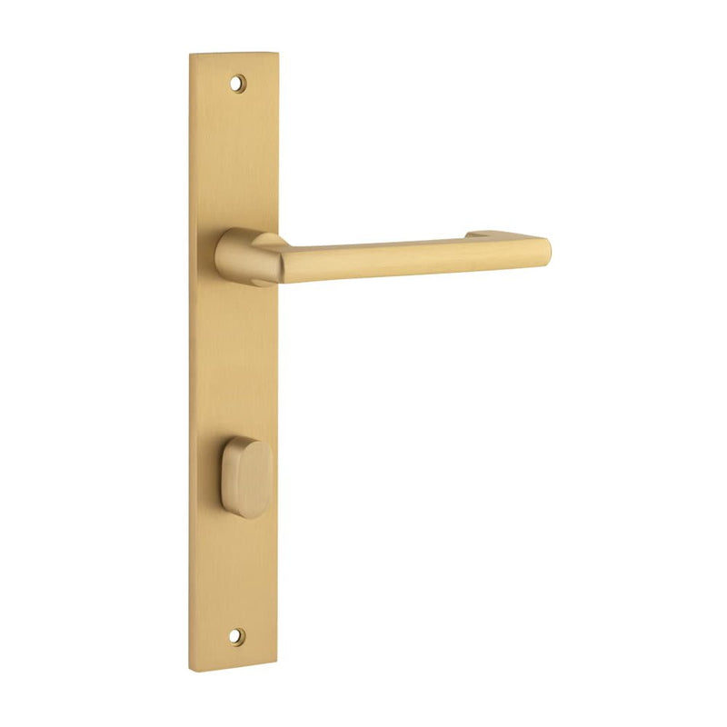 Door Lever Baltimore Return Rectangular Privacy Pair Brushed Brass