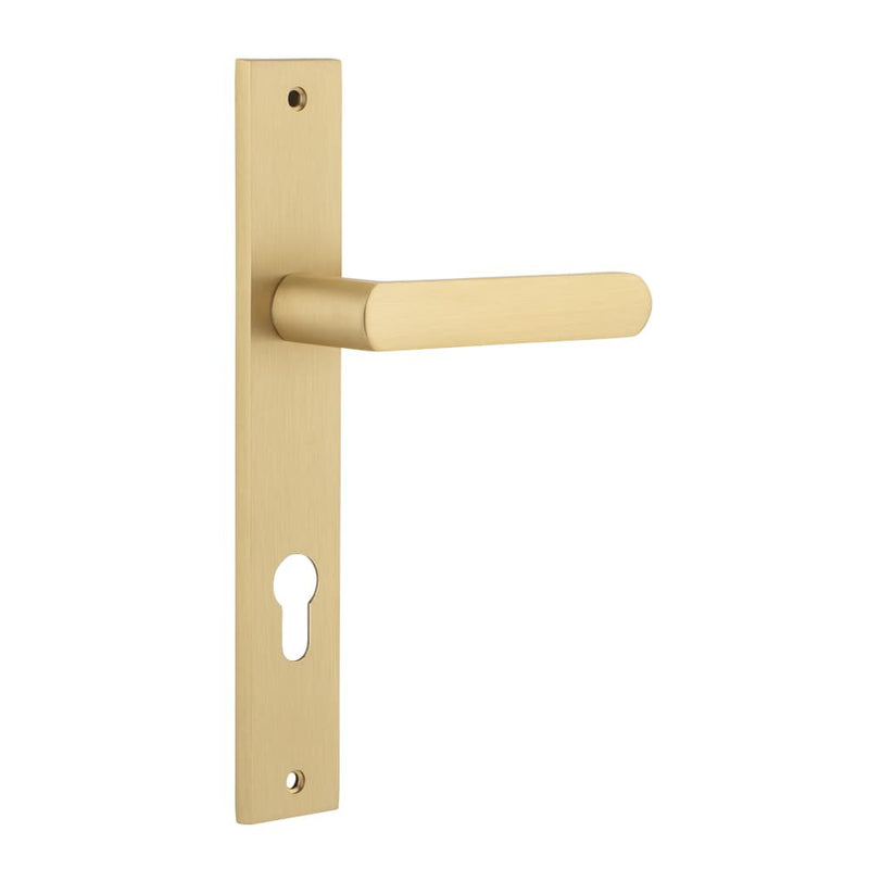 Door Lever Osaka Rectangular Euro Pair Brushed Brass