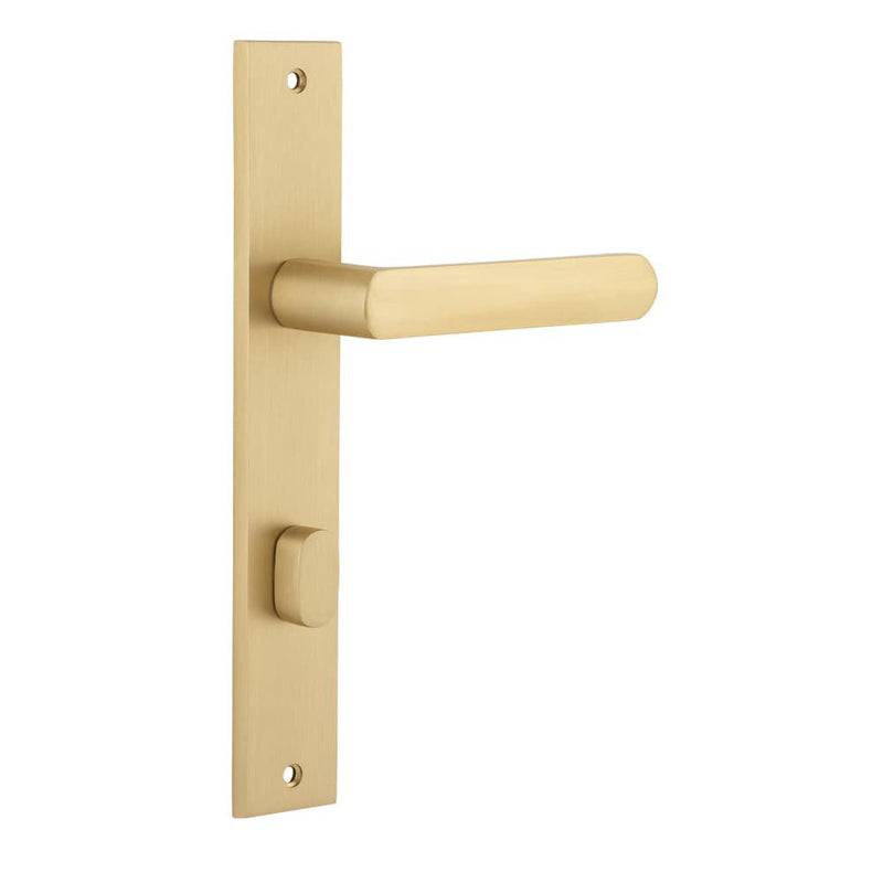 Door Lever Osaka Rectangular Privacy Pair Brushed Brass