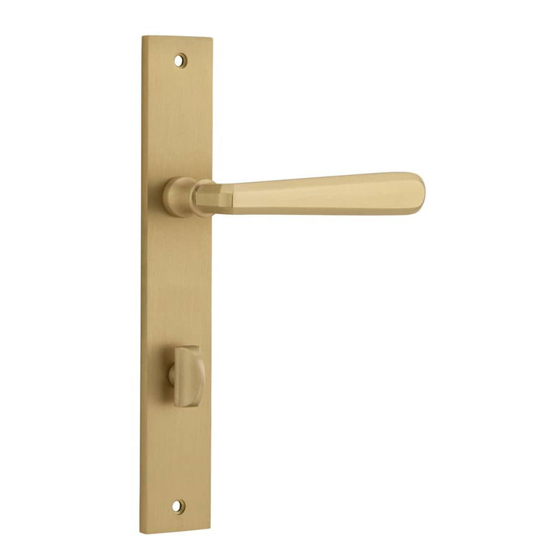 Door Lever Copenhagen Rectangular Privacy Pair Brushed Brass