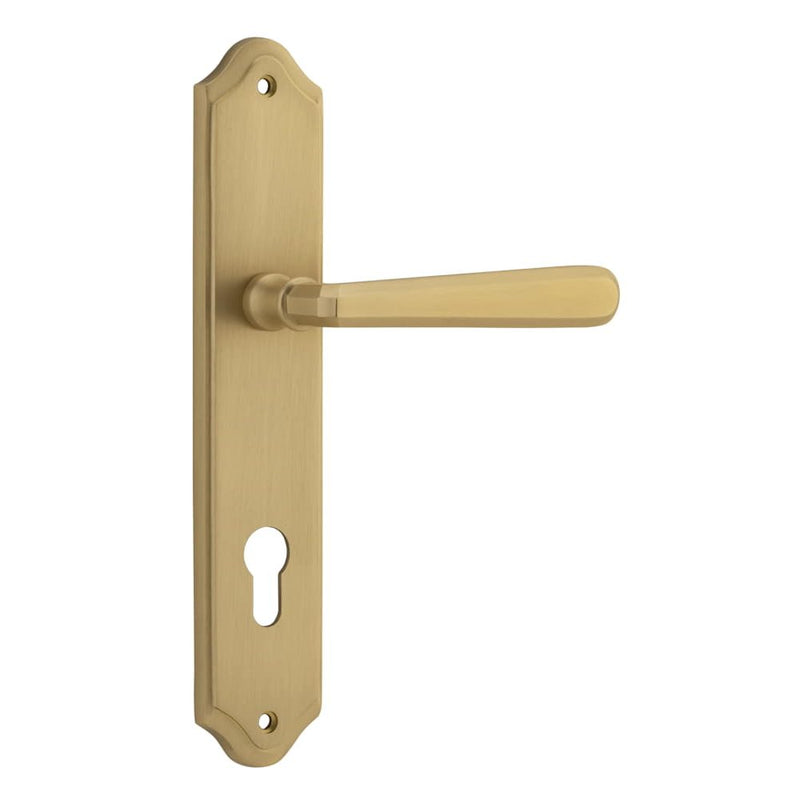 Door Lever Copenhagen Shouldered Euro Pair Brushed Brass