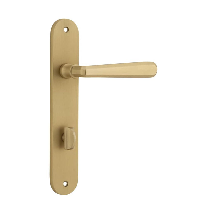 Door Lever Copenhagen Oval Privacy Pair Brushed Brass